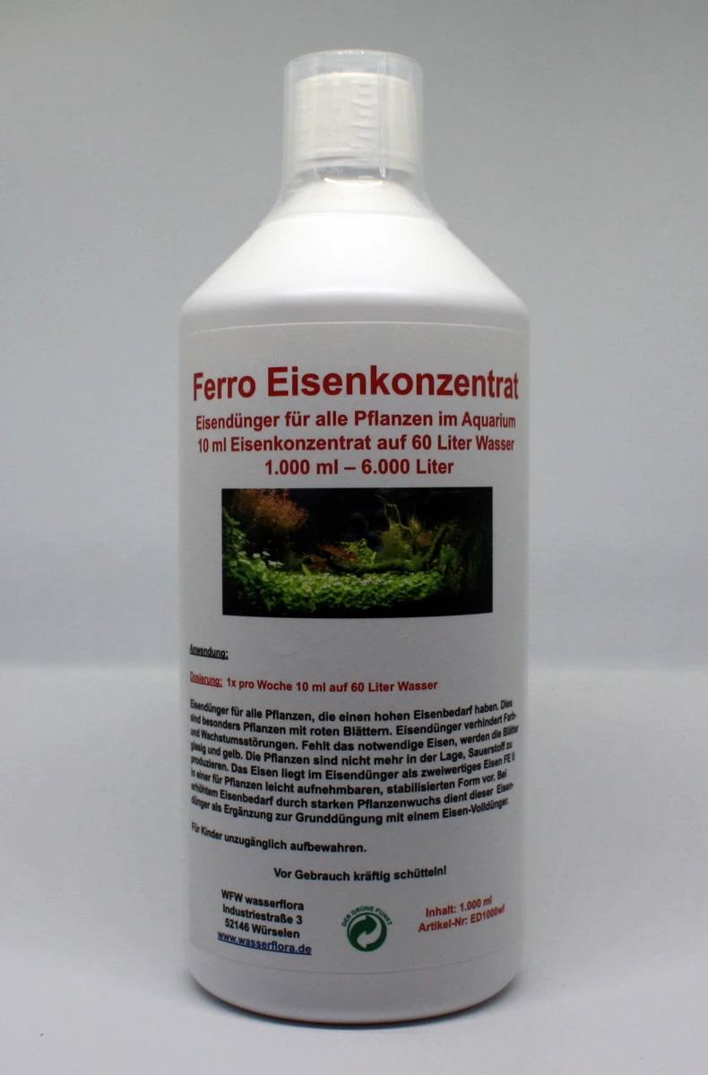 1.000 Ml Ferro Eisenkonzentrat / Eisendünger Für 6.000 Liter Wasser