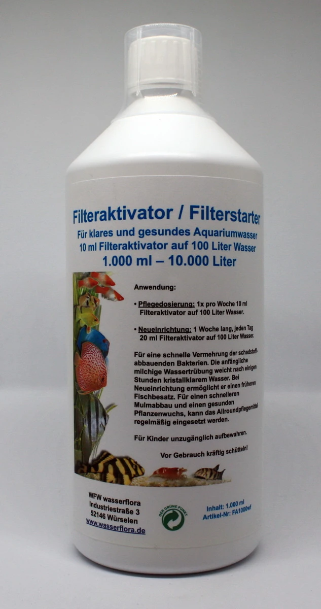 1.000 Ml Filteraktivator / Filterstarter Für 10.000 Liter Aquarium-Wasser